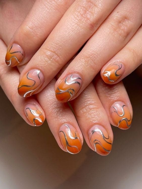 ombre effect with swirls 