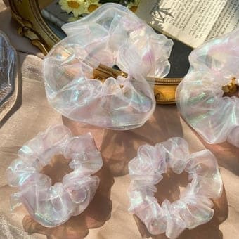 holographic mesh scrunchies 