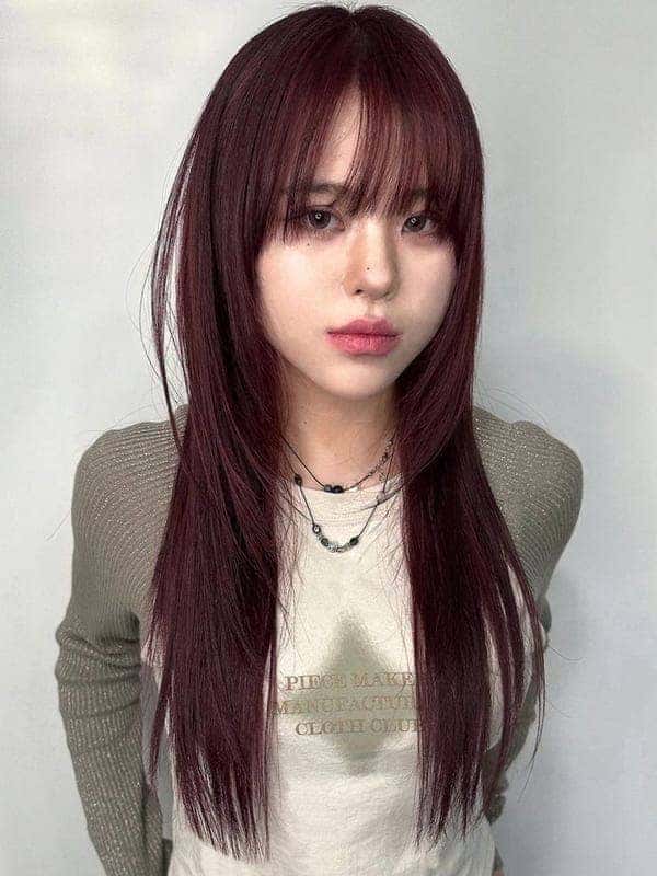 Korean long layers with front bangs