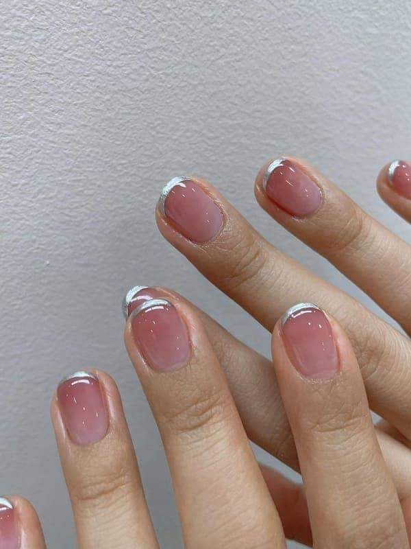 ombre and chrome French tips