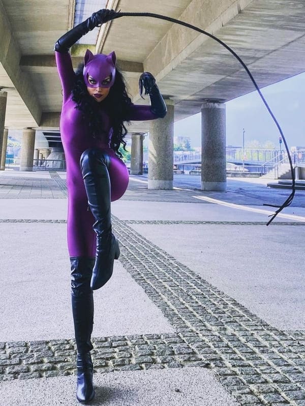 Catwoman Halloween costume: purple catwoman