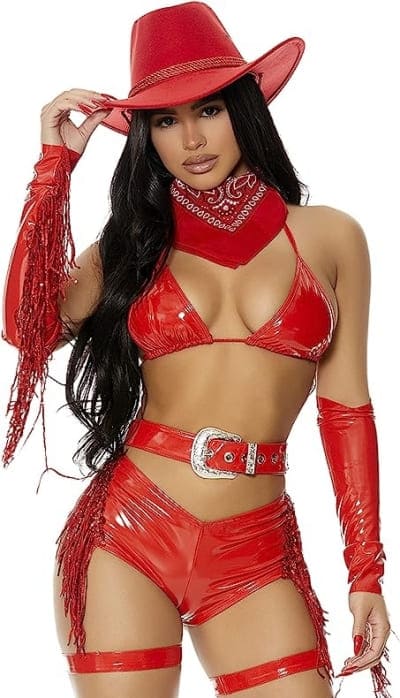red cowgirl outfit set