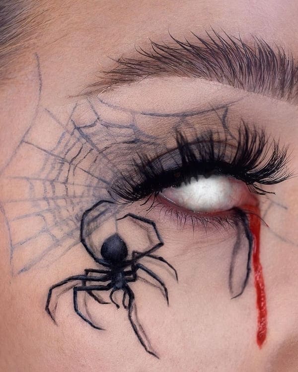 realistic spider eyeshadow look