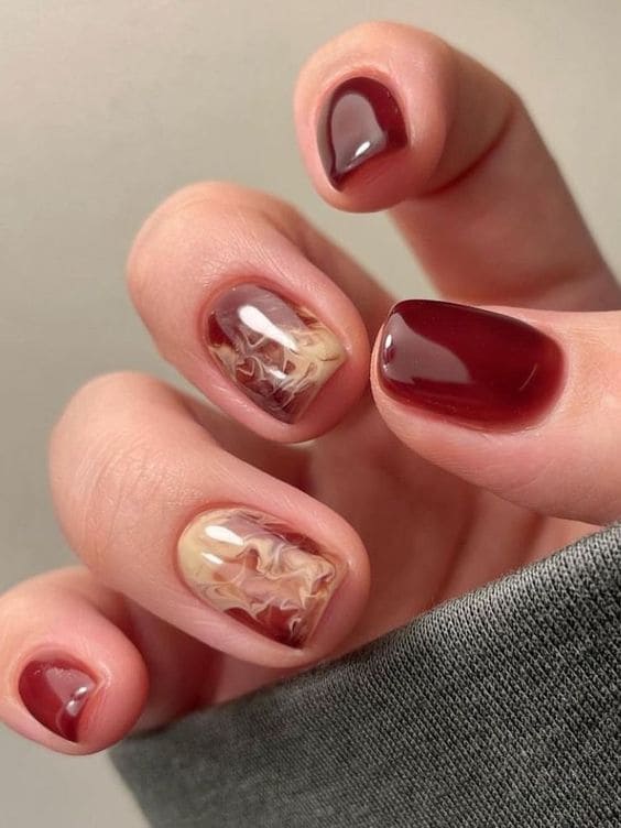 reddish brown with marble