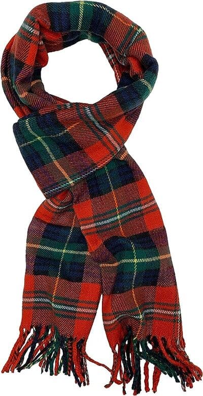 plaid pattern winter scarf