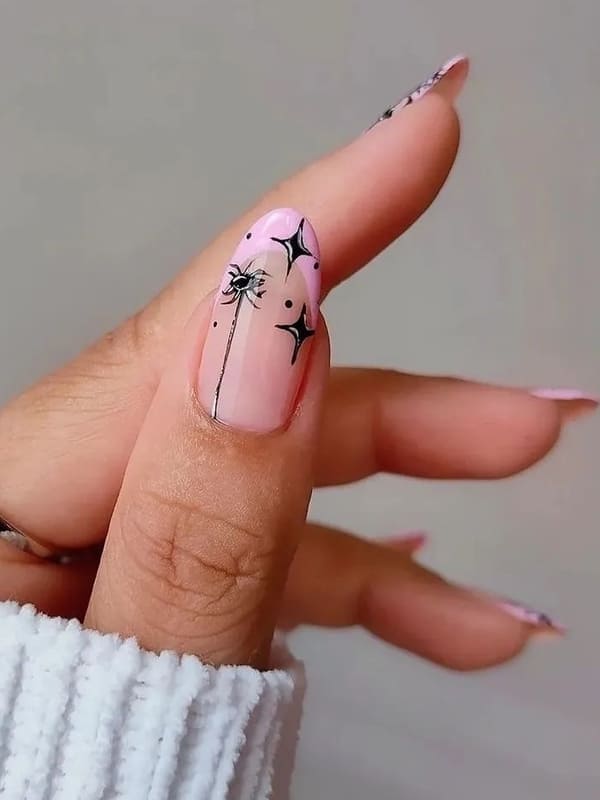 pastel tip Halloween nails 