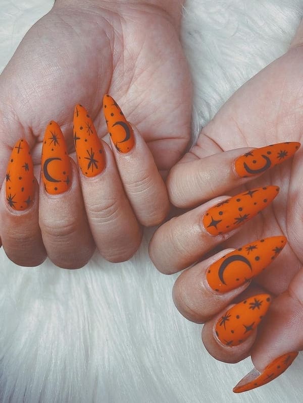 burnt orange witch nails