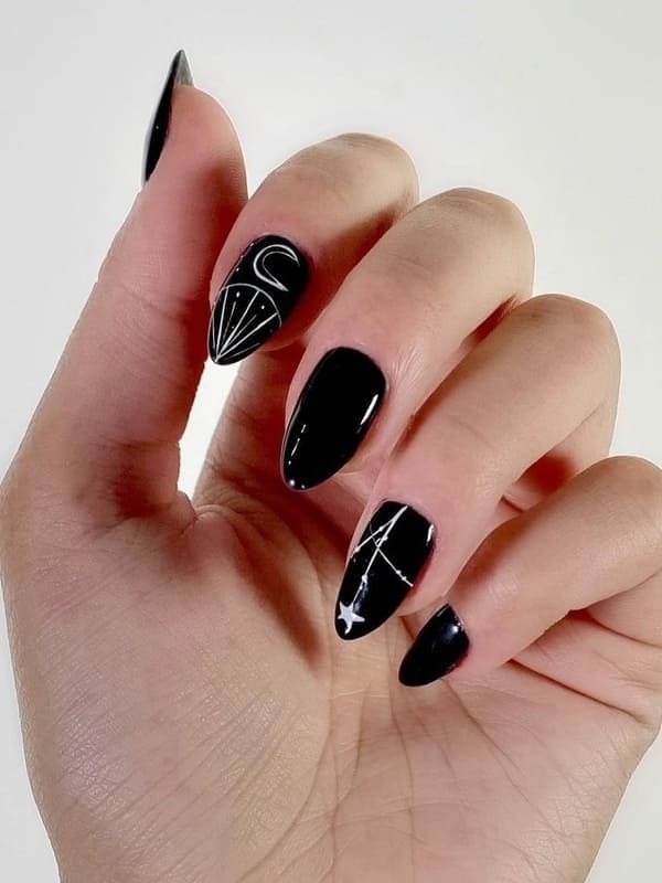 black witch nail design
