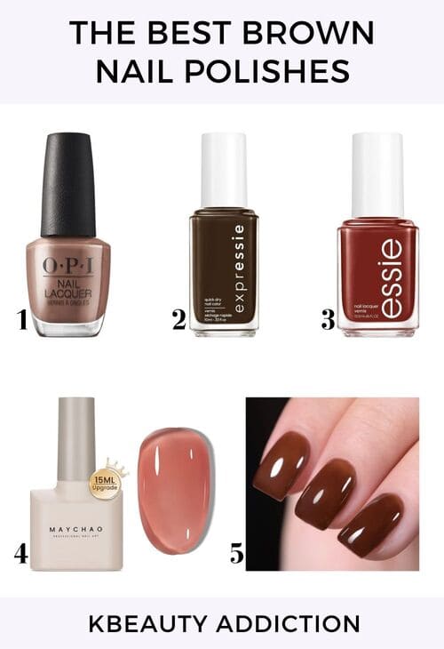 best Korean brown nail color polishes