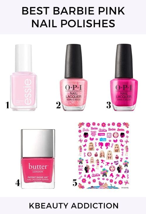 best Barbie pink nail colors polishes