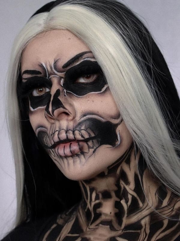 skeleton makeup: Cruella De Vil