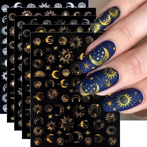 witch nail sticker set (gold and silver)