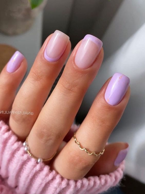 simple French tip nails