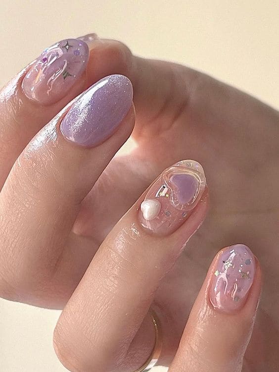 Korean Y2K nail design