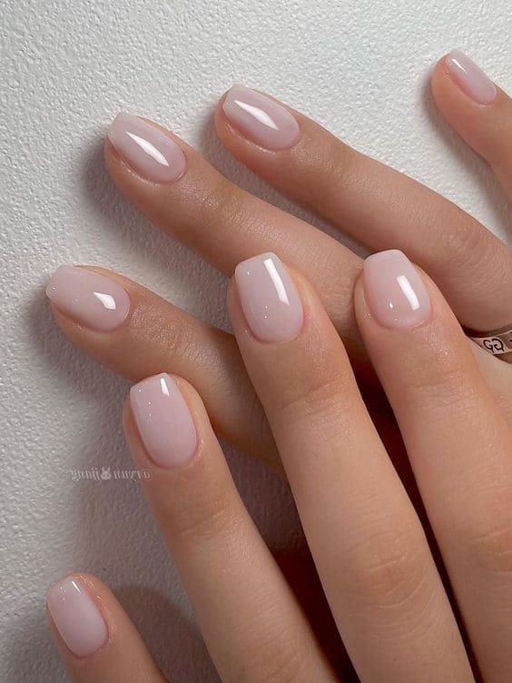 Korean shimmery sheer nails
