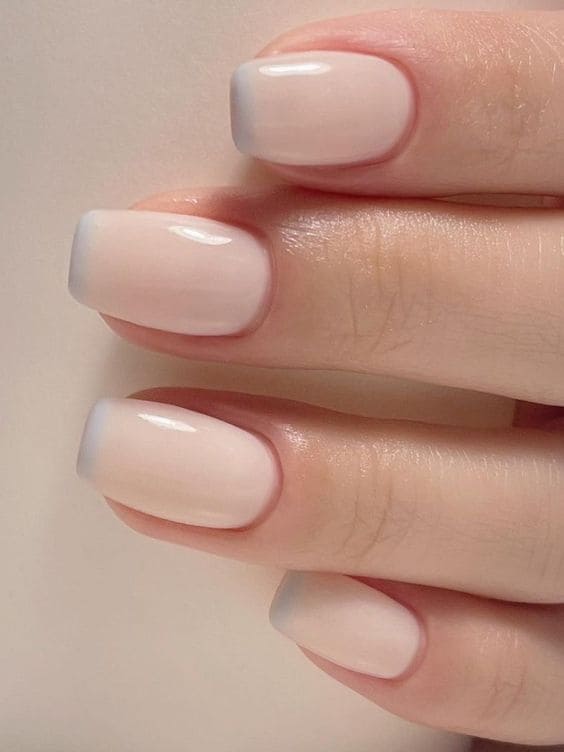 pastel French tip accent nails