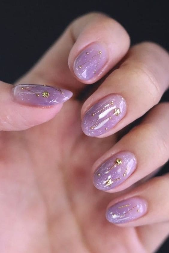 shimmery mauve nails