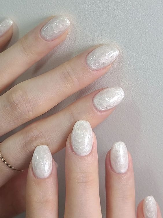 whimsical marble nails 