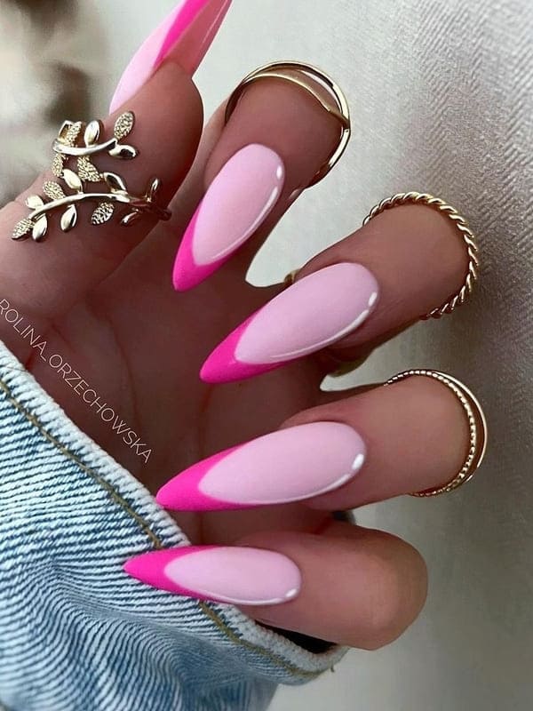 pink French tips pop art 