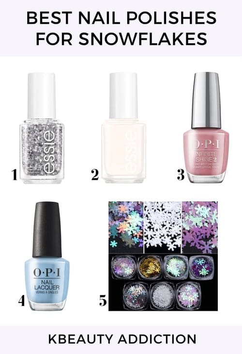 best Korean snowflake nail polish colors 
