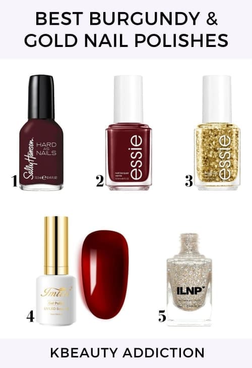 best burgundy and gold nail polish colors