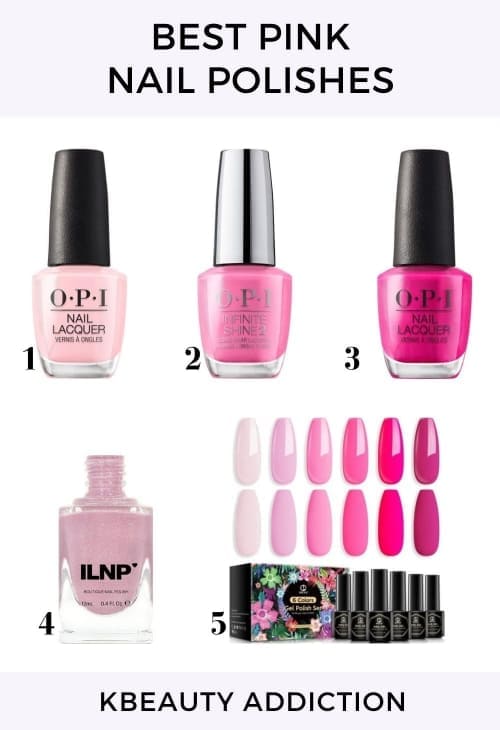 best short pink nail colors polishes