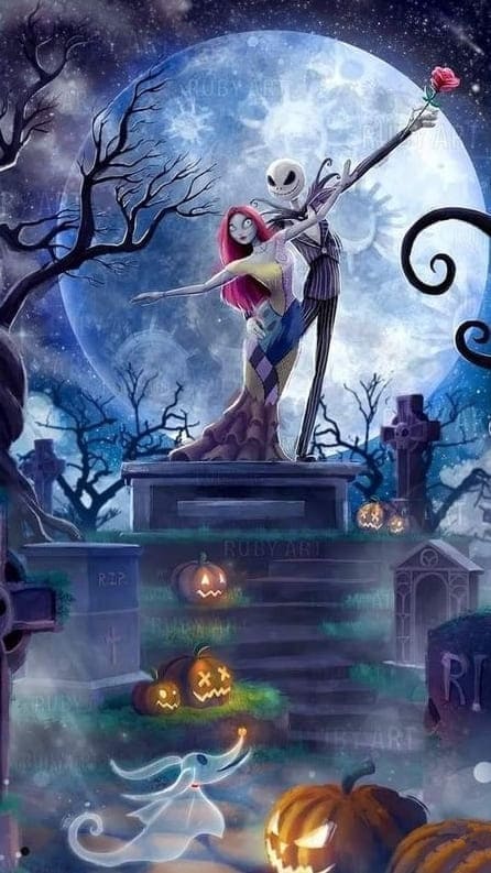 the nightmare before Christmas wallpaper: Jack and Sally
