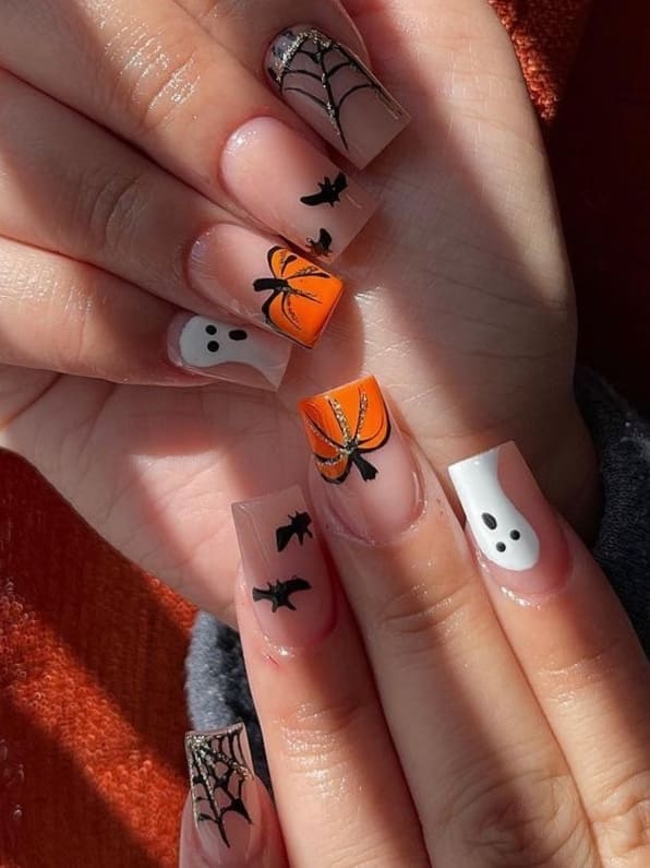 Halloween mix and match nails