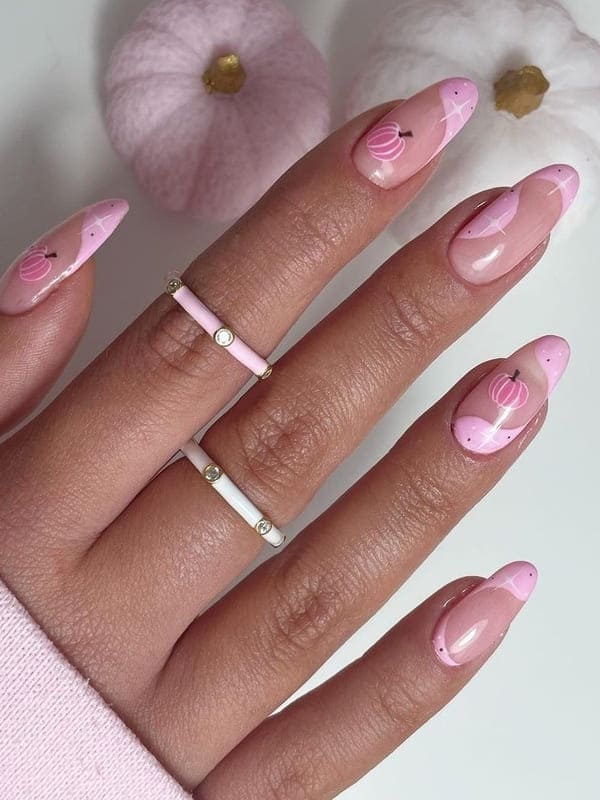 pink pumpkin French tips