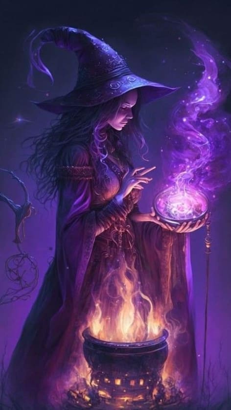 witch wallpaper: crystal ball magic
