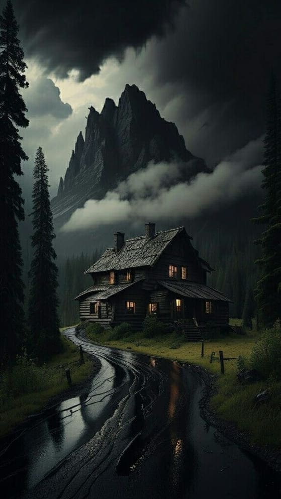 witch wallpaper: spooky house