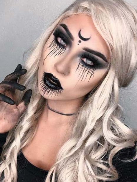 easy Halloween makeup: witch