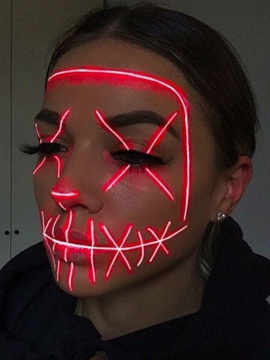 LED neon face mask