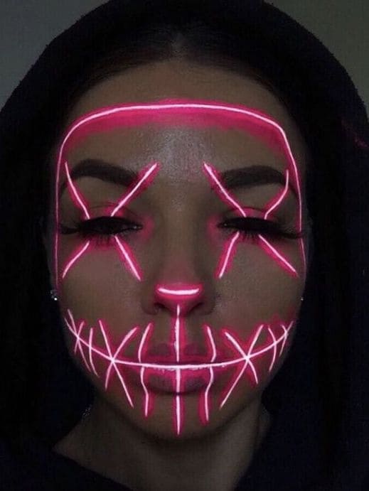 LED neon face mask