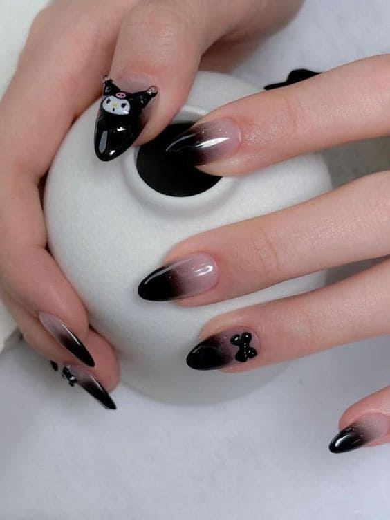 black ombre with a cute accent