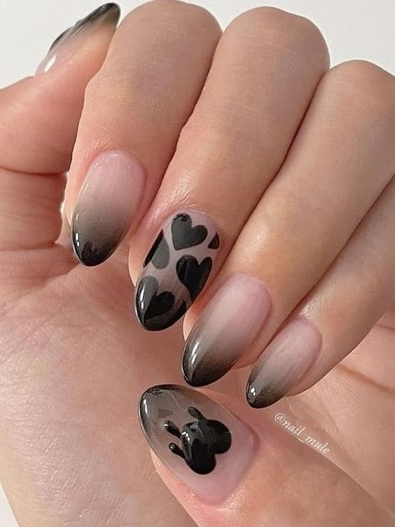 black ombre with a cute accent