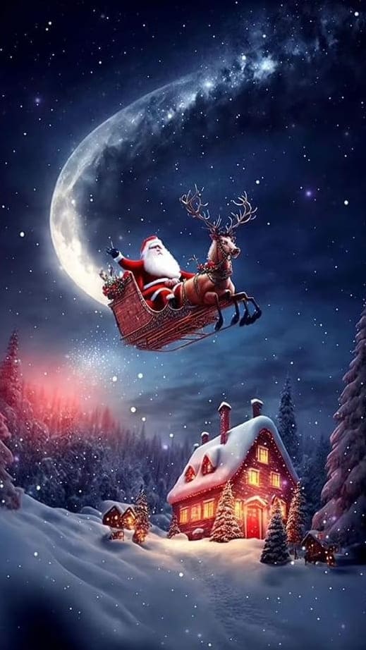 aesthetic Christmas wallpaper: Santa