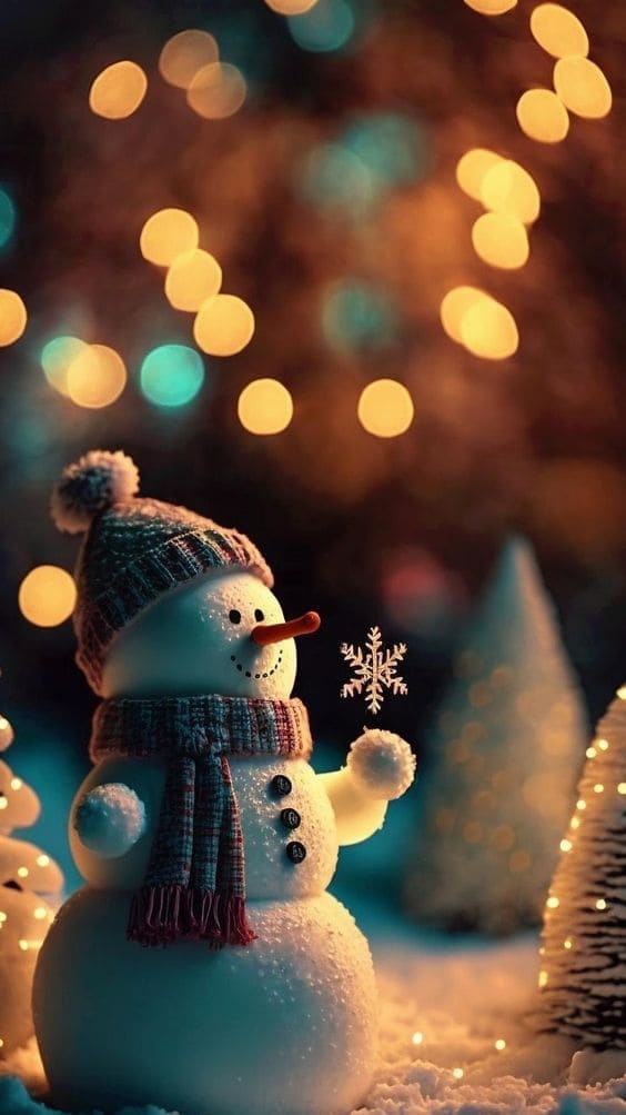 cozy winter aesthetic wallpaper: snowman