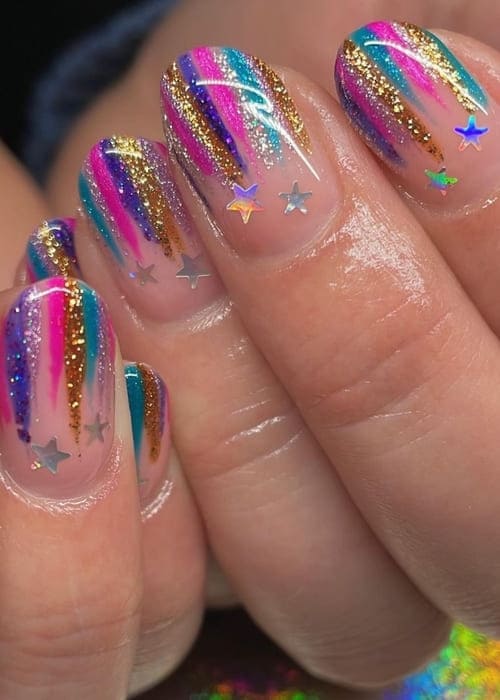 new years nails: firework 