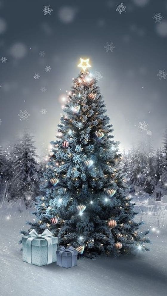 aesthetic Christmas wallpaper: tree
