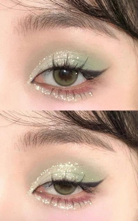 shimmery lime green eyes