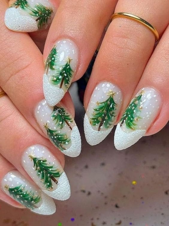cozy snowy day nails 