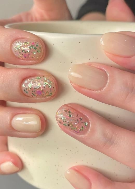 pastel tones and glitter 