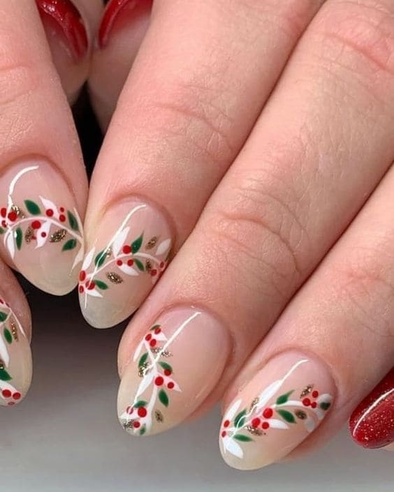 Christmas wreath nails 