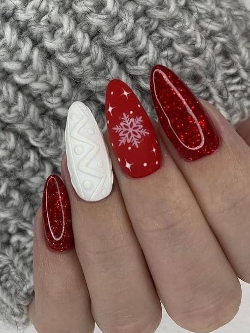 cozy winter element nails
