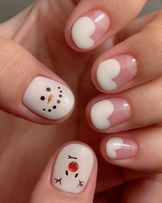 snow inspired nail design