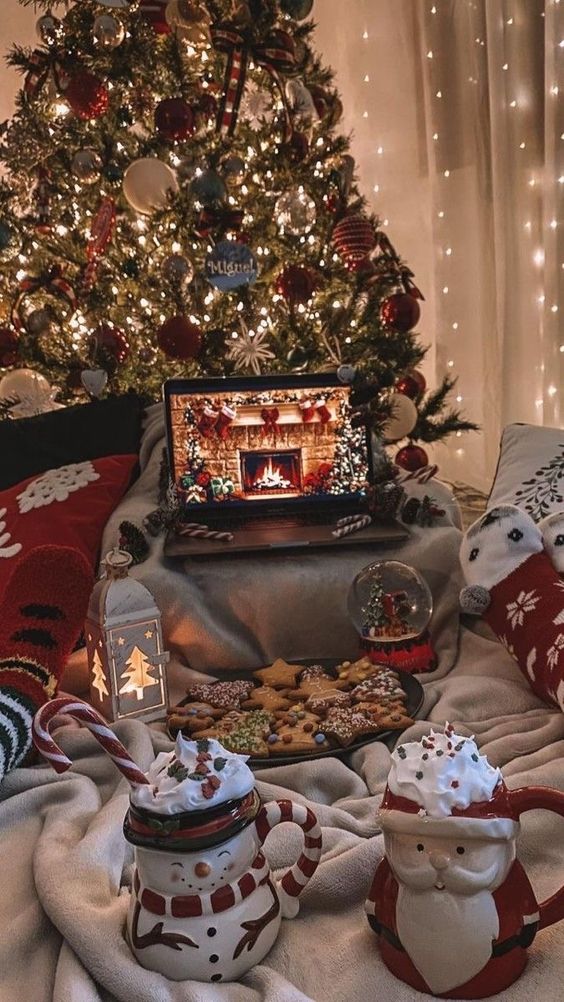 cozy Christmas night background 