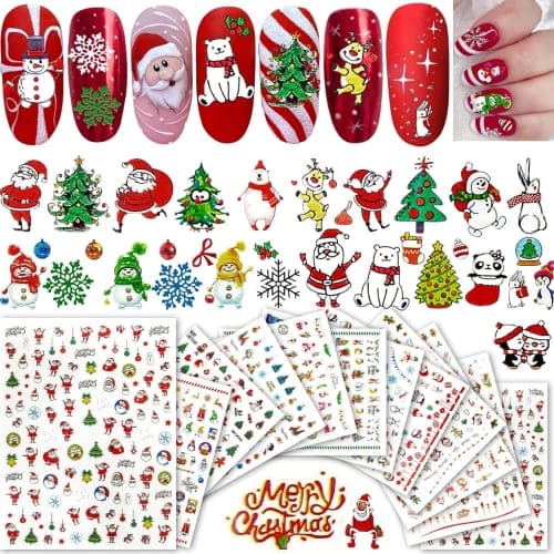 cute Christmas nail stickers 3d 
