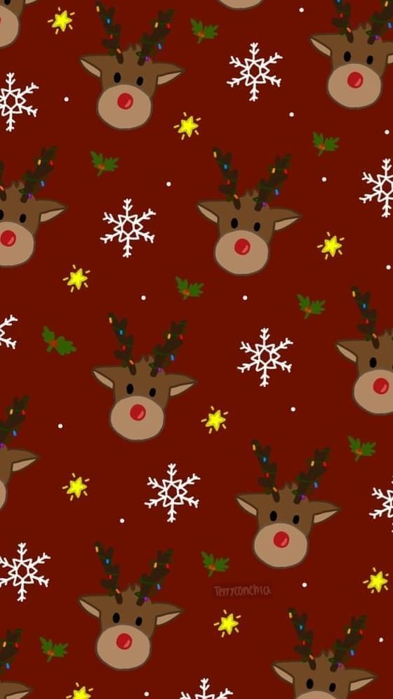 cute Christmas wallpaper: reindeer