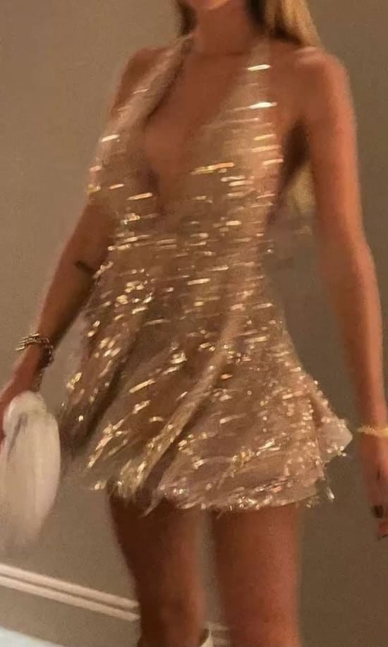 new years eve outfit: shimmery mini dress